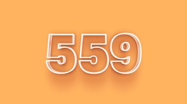Sarı arkaplandaki 3d 559 sayısının gösterimi