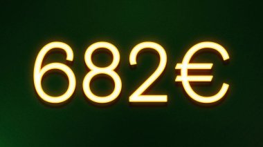 Koyu arkaplanda 682 avroluk altın ışık simgesi