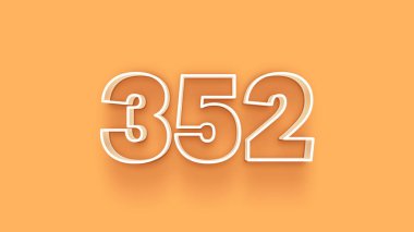Sarı arkaplandaki 3d 352 sayısının gösterimi