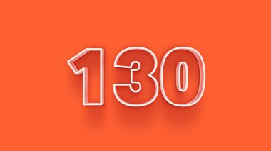 Turuncu arkaplandaki 3d 130 sayısının gösterimi