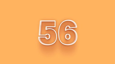 Sarı arkaplanda 3d 56 sayısının gösterimi