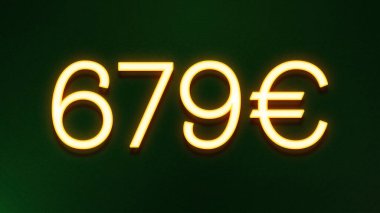Koyu arkaplanda 679 avroluk altın ışık simgesi