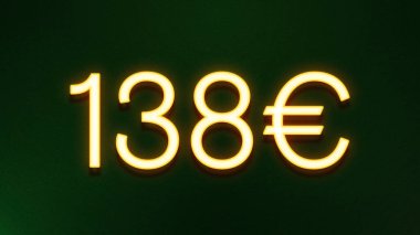 Koyu arkaplanda 138 avroluk altın ışık simgesi
