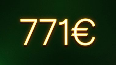 Koyu arkaplanda 771 avroluk altın ışık simgesi