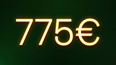 Koyu arkaplanda 775 avroluk altın ışık simgesi