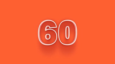Turuncu arkaplanda 3d 60 sayısının gösterimi