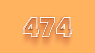 Sarı arkaplandaki 3d 474 sayısının gösterimi