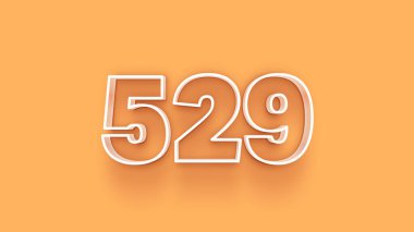 Sarı arkaplandaki 3d 529 sayısının gösterimi
