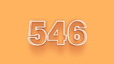 Sarı arkaplandaki 3d 546 sayısının gösterimi