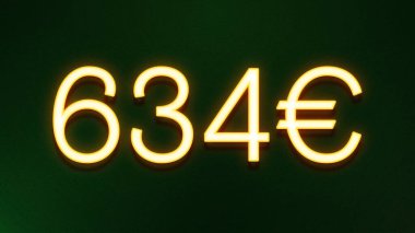 Koyu arkaplanda 634 avroluk altın ışık simgesi