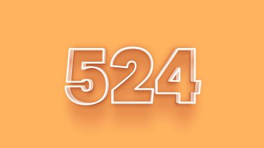 Sarı arkaplanda 3d 524 numaranın resmi