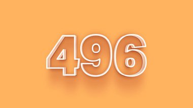 Sarı arkaplandaki 3d 496 sayısının gösterimi