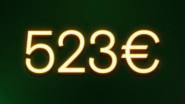 Koyu arkaplanda 523 avroluk altın ışık simgesi