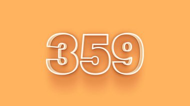Sarı arkaplandaki 3d 359 sayısının gösterimi