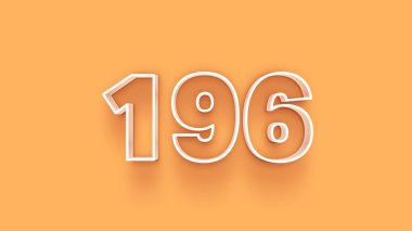 Sarı arkaplanda 3d 196 numaranın resmi