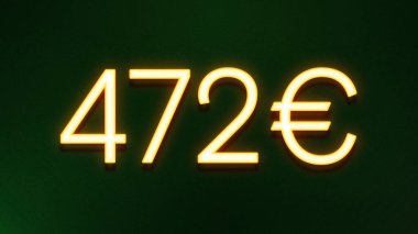Koyu arkaplanda 472 avroluk altın ışık simgesi