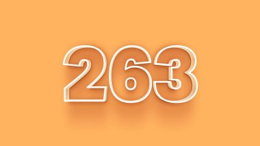 Sarı arkaplandaki 3d 263 sayısının gösterimi