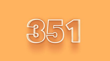 Sarı arkaplandaki 3d 351 sayısının gösterimi