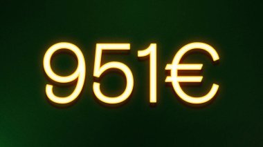 Koyu arkaplanda 951 avroluk altın ışık simgesi