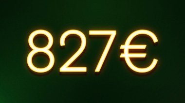 Koyu arkaplanda 827 avroluk altın ışık simgesi