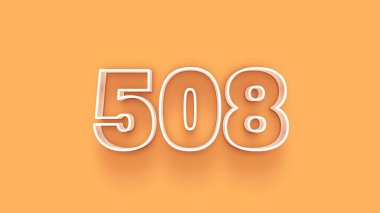 Sarı arkaplandaki 3d 508 sayısının gösterimi