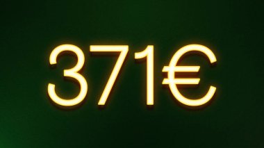 Koyu arkaplanda 371 avroluk altın ışık simgesi