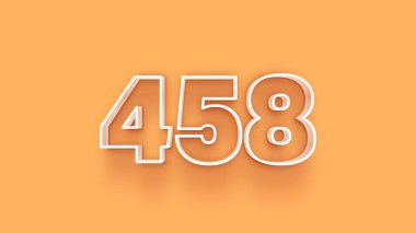 Sarı arkaplandaki 3d 458 sayısının gösterimi