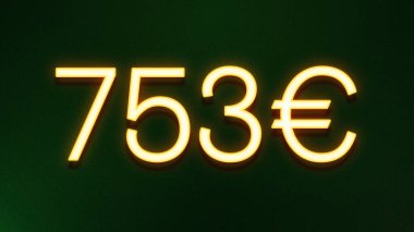 Koyu arkaplanda 753 avroluk altın ışık simgesi