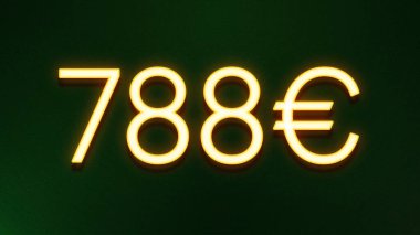 Koyu arkaplanda 788 avroluk altın ışık simgesi