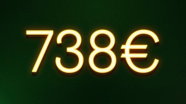 Koyu arkaplanda 738 avroluk altın ışık simgesi