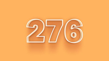 Sarı arkaplandaki 3d 276 sayısının gösterimi