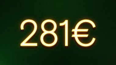 Koyu arkaplanda 281 avroluk altın ışık simgesi