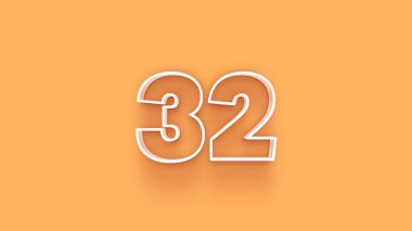 Sarı arkaplandaki 3d 32 sayısının resmi