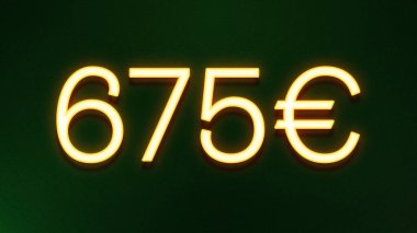 Koyu arkaplanda 675 avroluk altın ışık simgesi