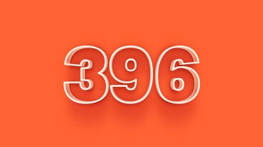 Turuncu arkaplandaki 3d 396 sayısının gösterimi