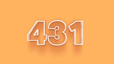 Sarı arkaplandaki 3d 431 sayısının resmi