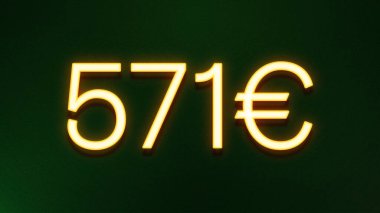 Koyu arkaplanda 571 avroluk altın ışık simgesi