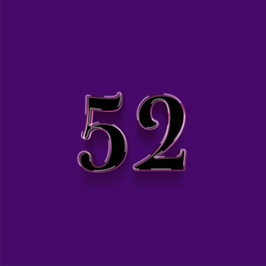 Mor arkaplandaki 3d 52 sayısının gösterimi