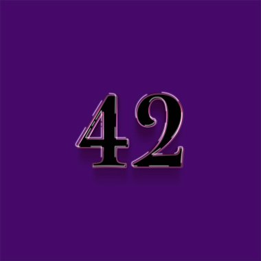 Mor arkaplandaki 3d 42 sayısının gösterimi