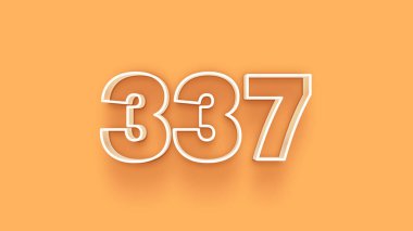 Sarı arkaplandaki 3d 337 sayısının resmi