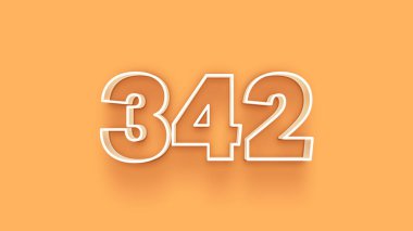 Sarı arkaplandaki 3d 342 sayısının resmi
