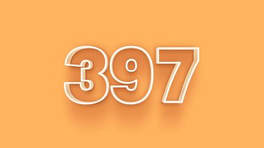 Sarı arkaplandaki 3d 397 sayısının gösterimi