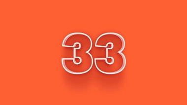 Turuncu arkaplanda 3d 33 sayısının gösterimi