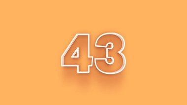 Sarı arkaplanda 3d 43 sayısının gösterimi