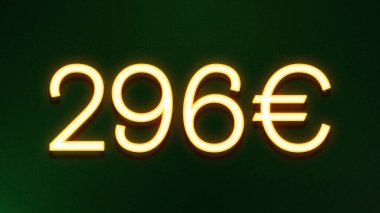 Koyu arkaplanda 296 avroluk altın ışık simgesi