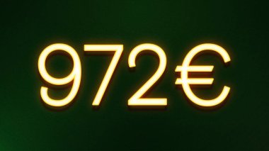 Koyu arkaplanda 972 avroluk altın ışık simgesi