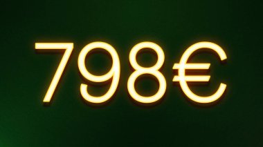 Koyu arkaplanda 798 avroluk altın ışık simgesi