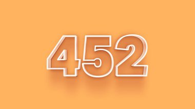 Sarı arkaplandaki 3d 452 sayısının gösterimi