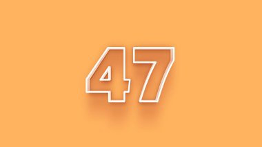 Sarı arkaplanda 3d 47 sayısının gösterimi