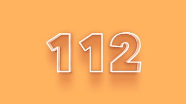 Sarı arkaplandaki 3d 112 sayısının resmi